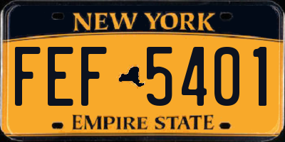 NY license plate FEF5401