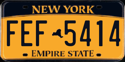 NY license plate FEF5414