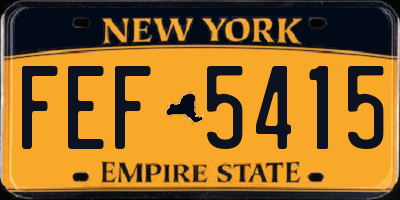 NY license plate FEF5415