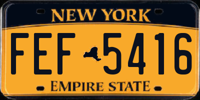 NY license plate FEF5416