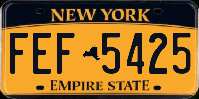 NY license plate FEF5425