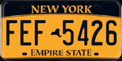 NY license plate FEF5426