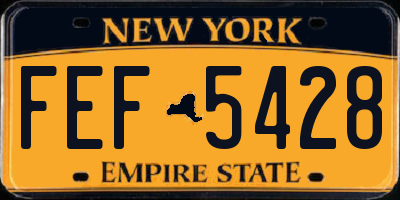 NY license plate FEF5428