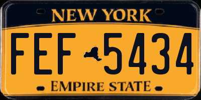 NY license plate FEF5434