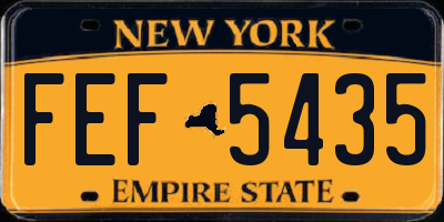 NY license plate FEF5435