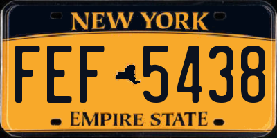 NY license plate FEF5438