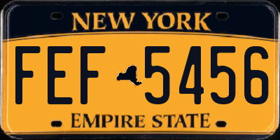 NY license plate FEF5456