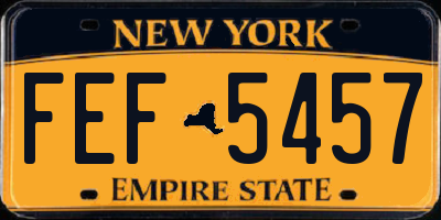 NY license plate FEF5457