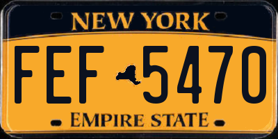 NY license plate FEF5470