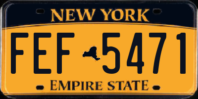 NY license plate FEF5471