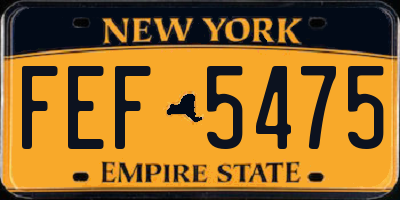 NY license plate FEF5475