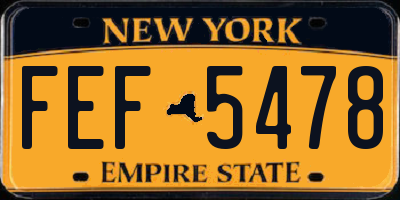 NY license plate FEF5478
