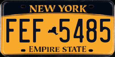 NY license plate FEF5485