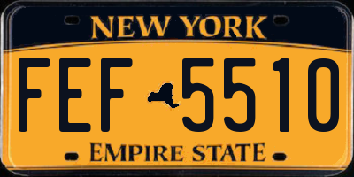NY license plate FEF5510