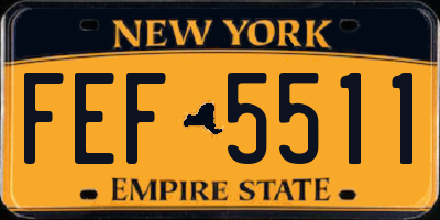 NY license plate FEF5511