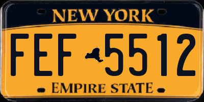 NY license plate FEF5512