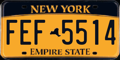 NY license plate FEF5514