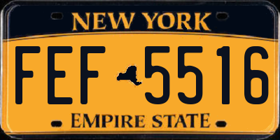 NY license plate FEF5516
