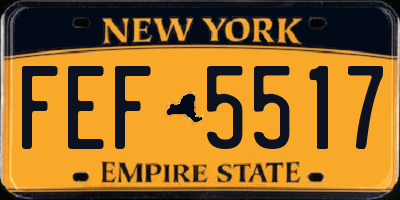 NY license plate FEF5517