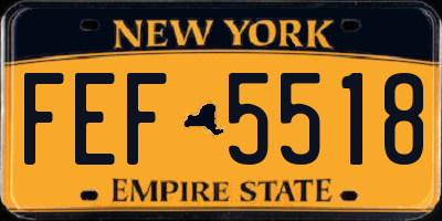 NY license plate FEF5518