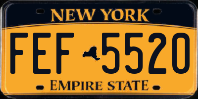 NY license plate FEF5520