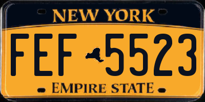 NY license plate FEF5523