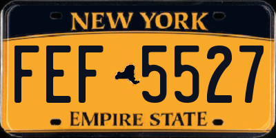 NY license plate FEF5527