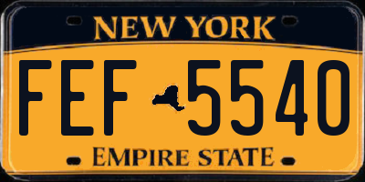 NY license plate FEF5540