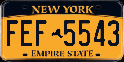 NY license plate FEF5543