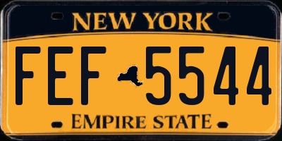 NY license plate FEF5544