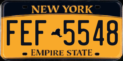 NY license plate FEF5548