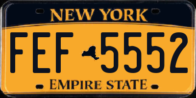 NY license plate FEF5552