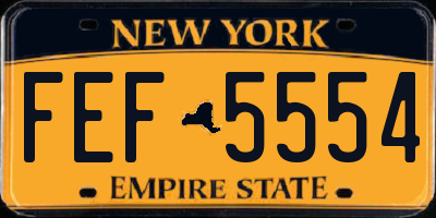 NY license plate FEF5554