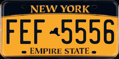 NY license plate FEF5556