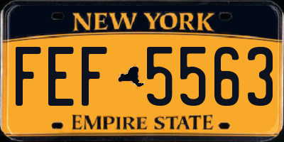 NY license plate FEF5563