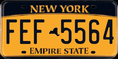 NY license plate FEF5564