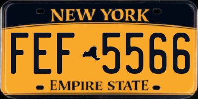 NY license plate FEF5566