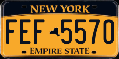 NY license plate FEF5570