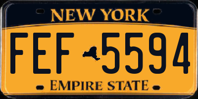 NY license plate FEF5594