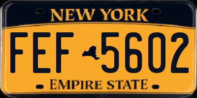 NY license plate FEF5602