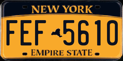 NY license plate FEF5610
