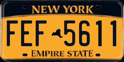 NY license plate FEF5611