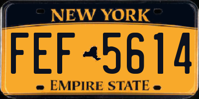 NY license plate FEF5614