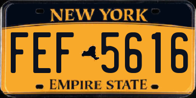 NY license plate FEF5616