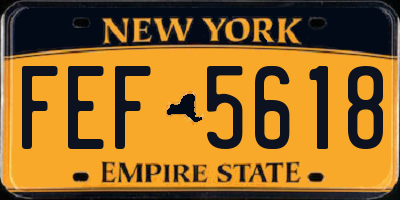 NY license plate FEF5618