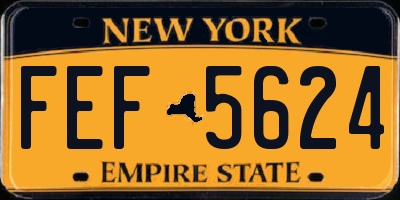 NY license plate FEF5624