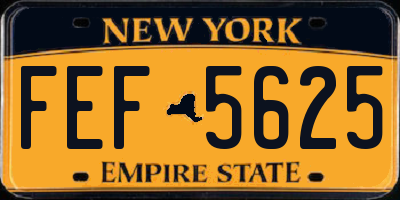 NY license plate FEF5625