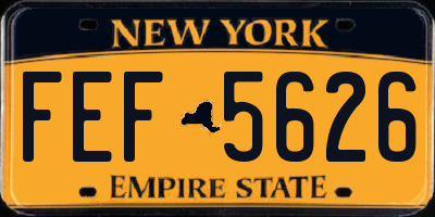 NY license plate FEF5626