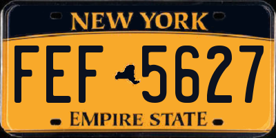 NY license plate FEF5627