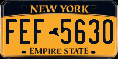 NY license plate FEF5630